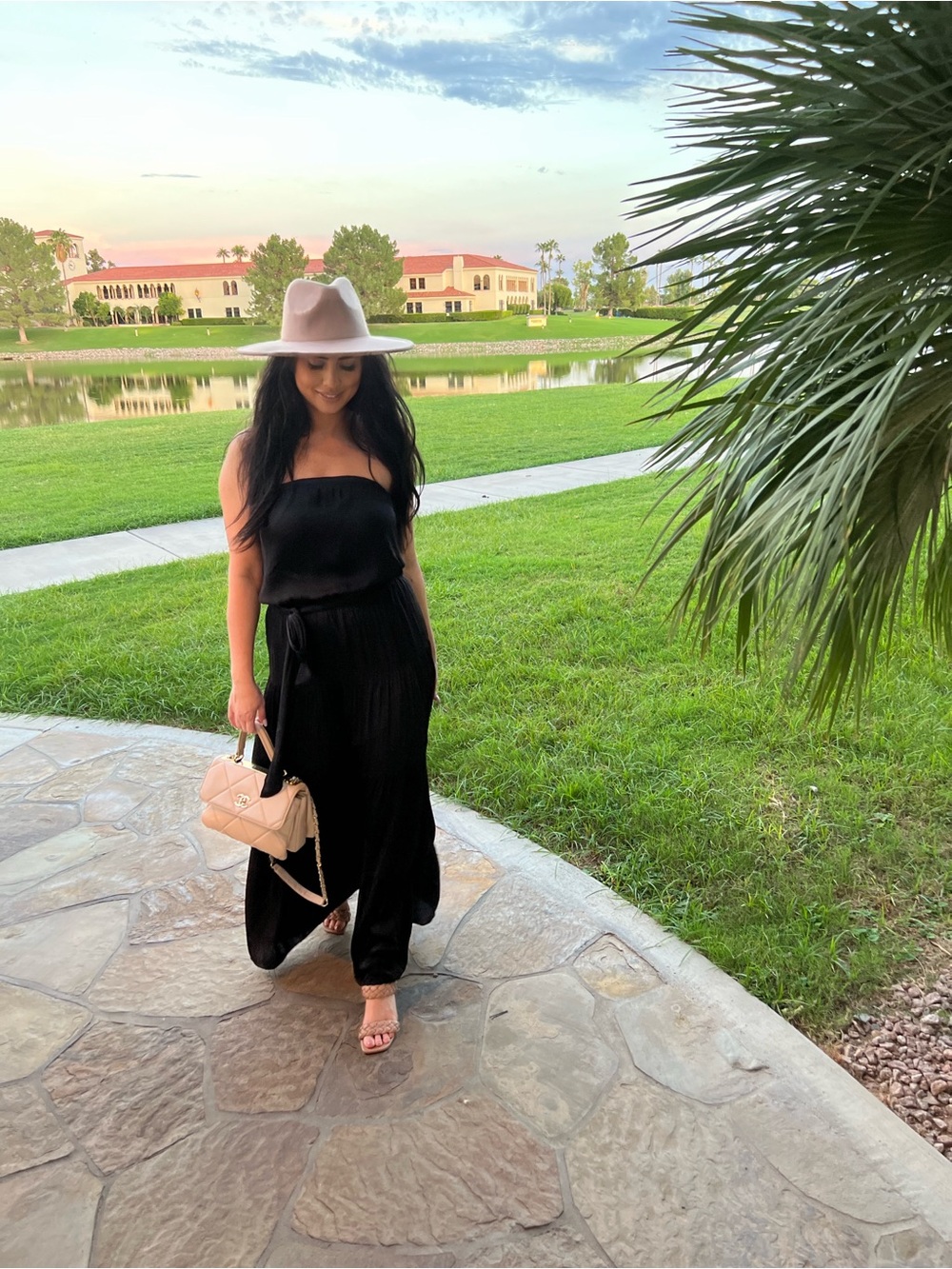 Vici Black Strapless Tiered Maxi Dress with Waist Tie